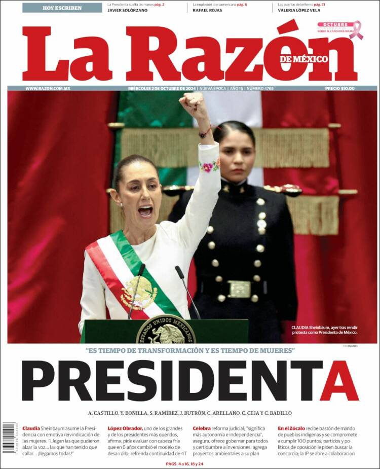 Portada de La Razón (México)