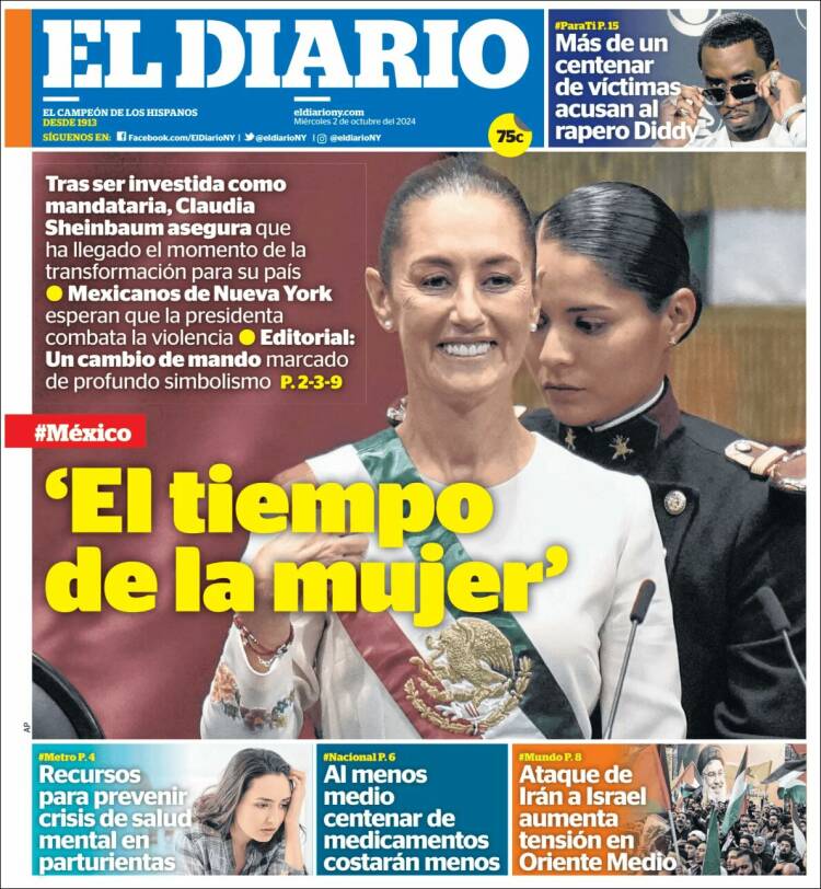 Portada de El Diario NY (USA)