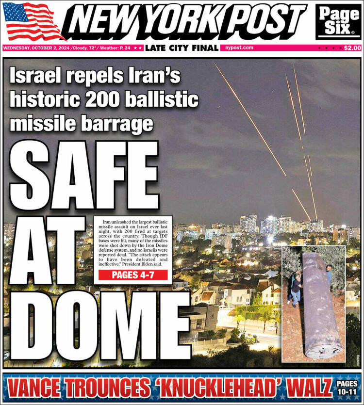 Portada de New York Post (USA)