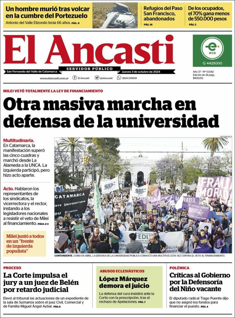 Portada de El Ancasti (Argentina)