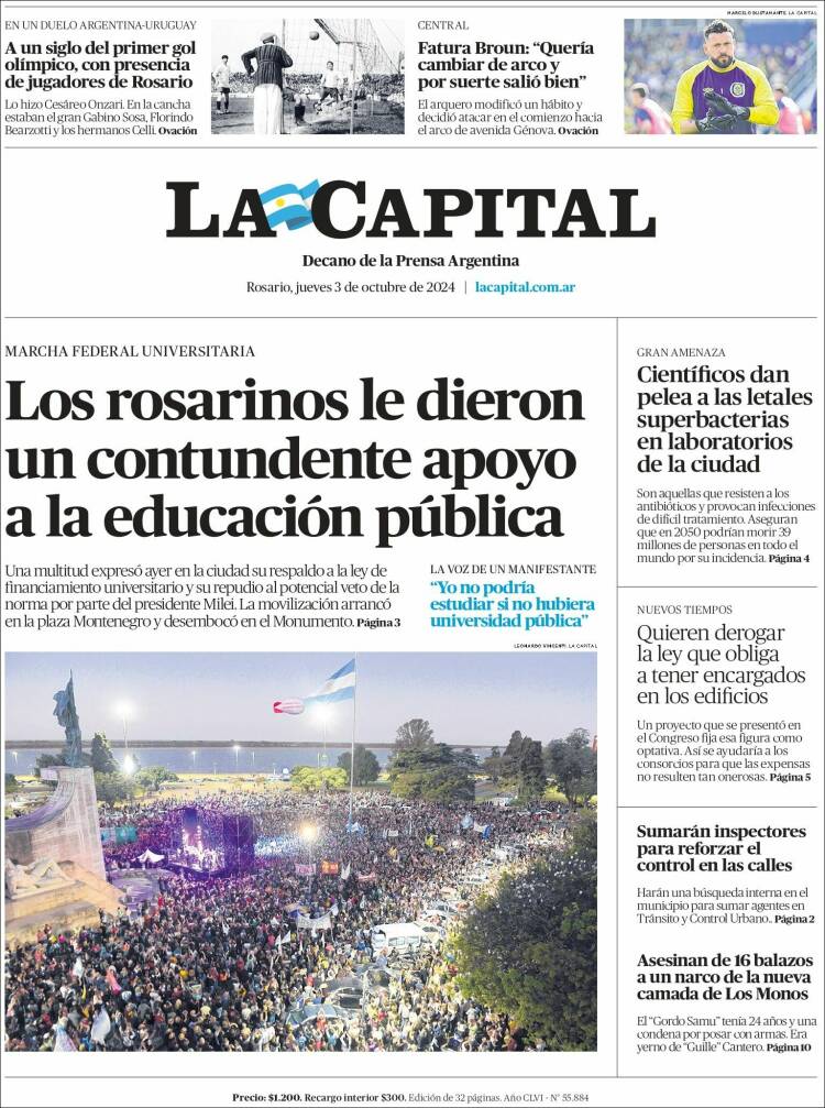 Portada de La Capital - Rosario (Argentina)