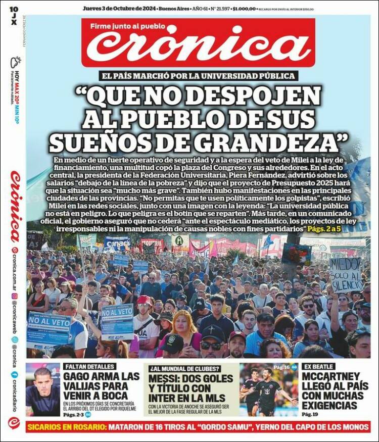 Portada de La Voz del Chaco (Argentina)