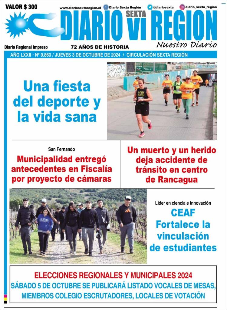 Portada de Diario VI Región (Chile)