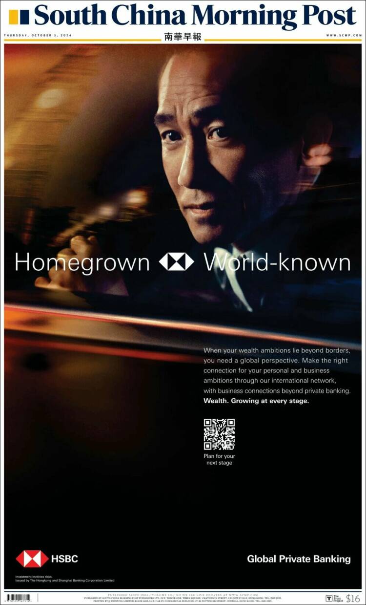 Portada de South China Morning Post (China)