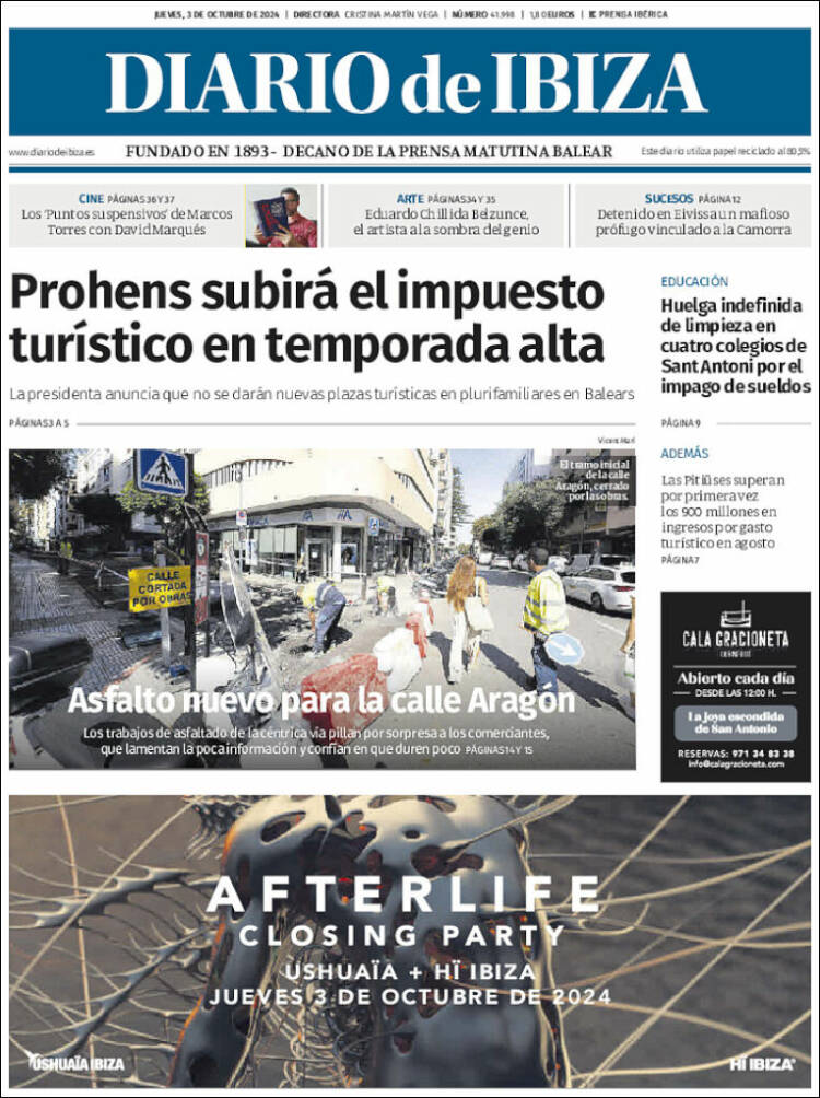 Portada de Diario de Ibiza (España)