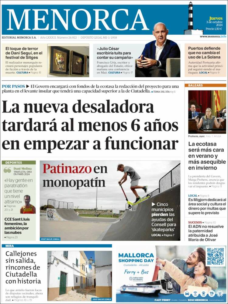 Portada de Menorca - Diario Insular (España)