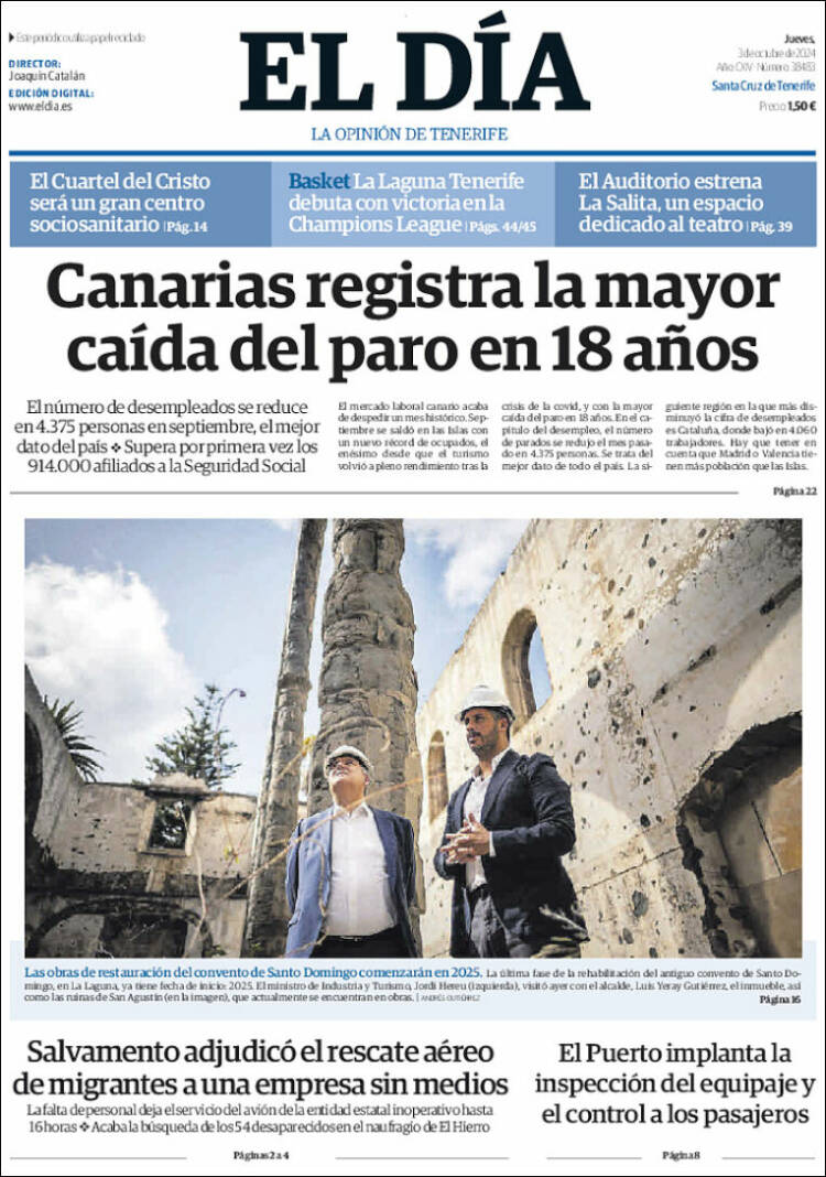 Portada de El Día (España)