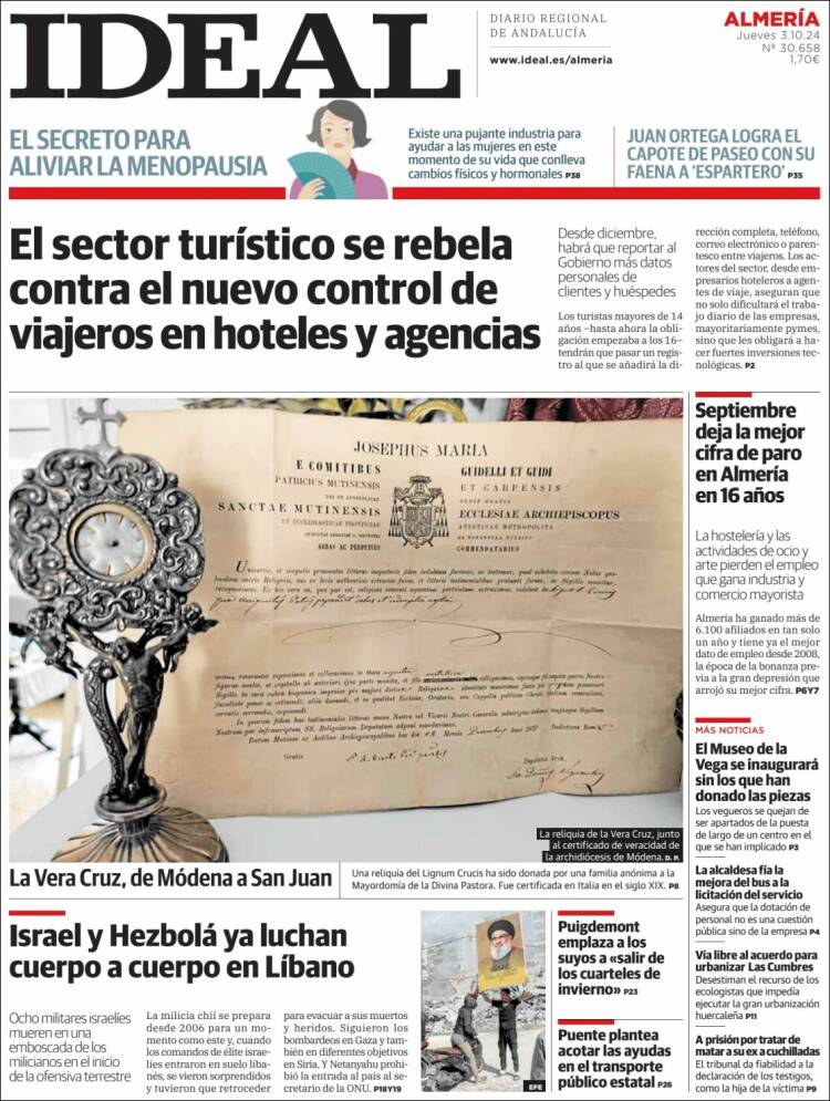 Portada de Ideal Almeria (España)