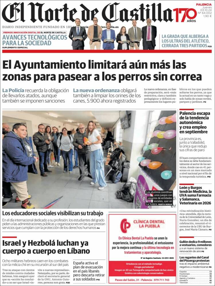 Portada de Norte de Castilla - Palencia (España)