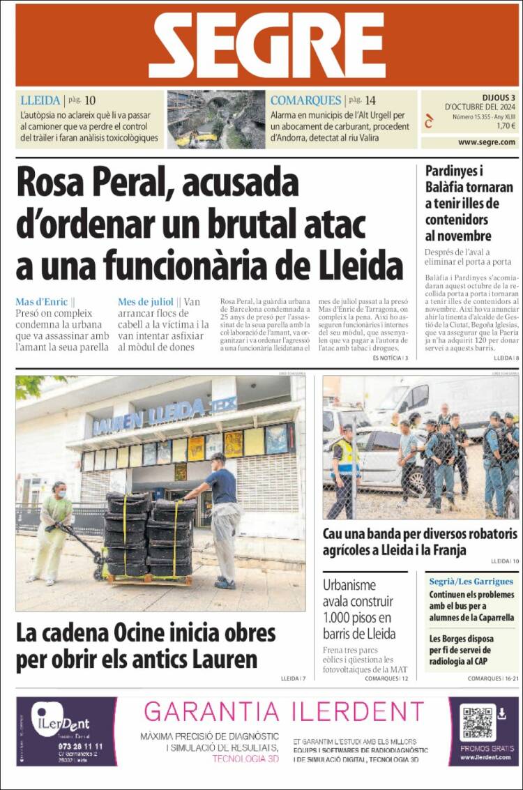 Portada de Segre (España)