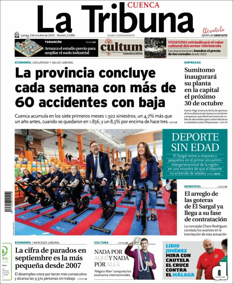 Portada de La Tribuna de Cuenca (España)