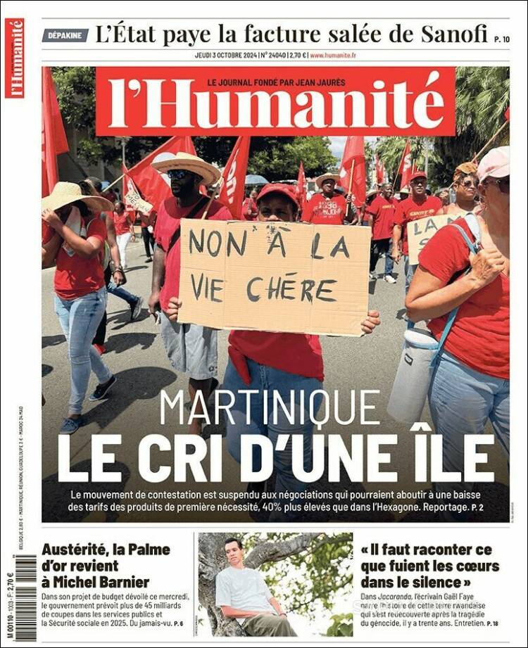 Portada de l'Humanite (Francia)
