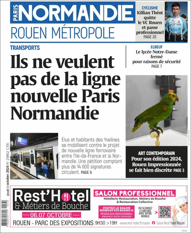 Portada de Paris Normandie (Francia)