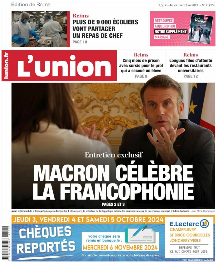 Portada de L'Union (Francia)