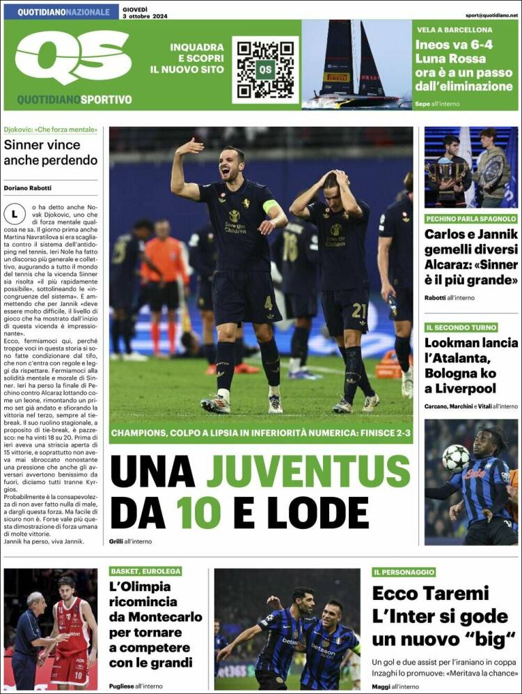 Portada de Quotidiano Sportivo (Italia)