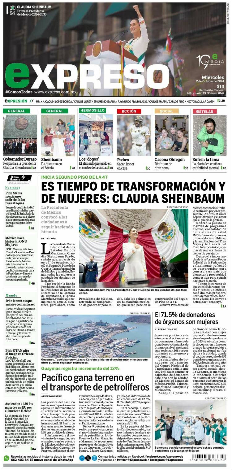 Portada de Expreso (México)