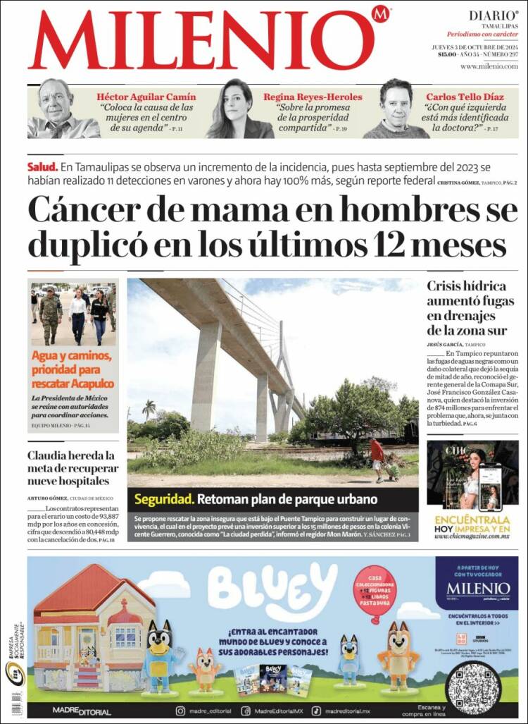 Portada de Milenio - Tamaulipas (México)