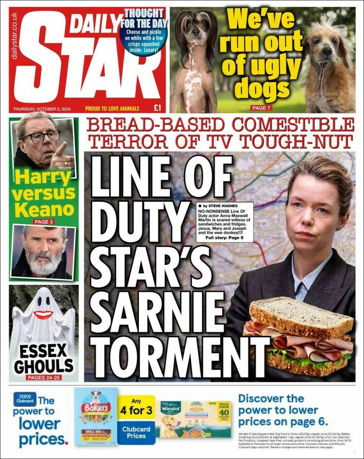 Portada de Daily Star (Reino Unido)