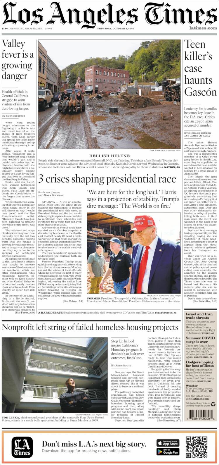 Portada de Los Angeles Times (USA)