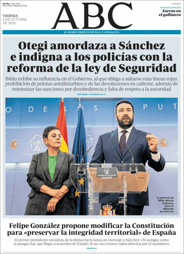 Portada de ABC - Sevilla (Spain)