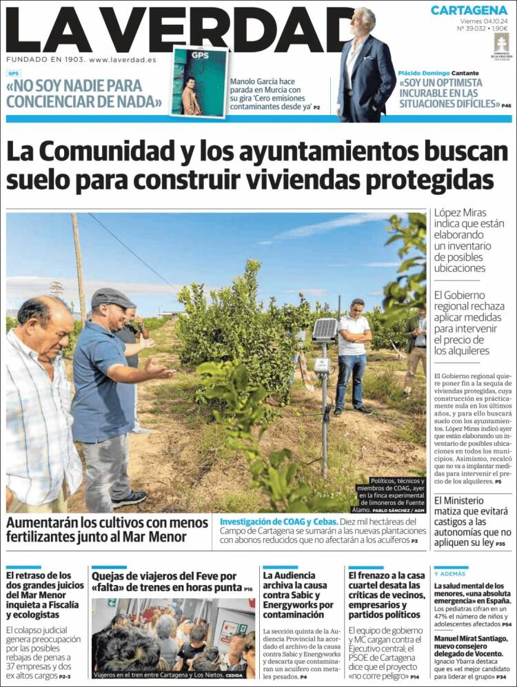 Portada de La Verdad de Cartagena (Spain)