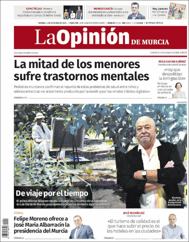 Portada de La Opinión de Murcia (Spain)