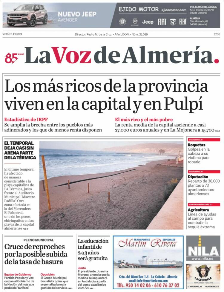 Portada de La Voz de Almería (Spain)