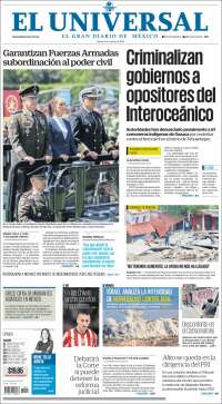 Portada de El Universal (México)