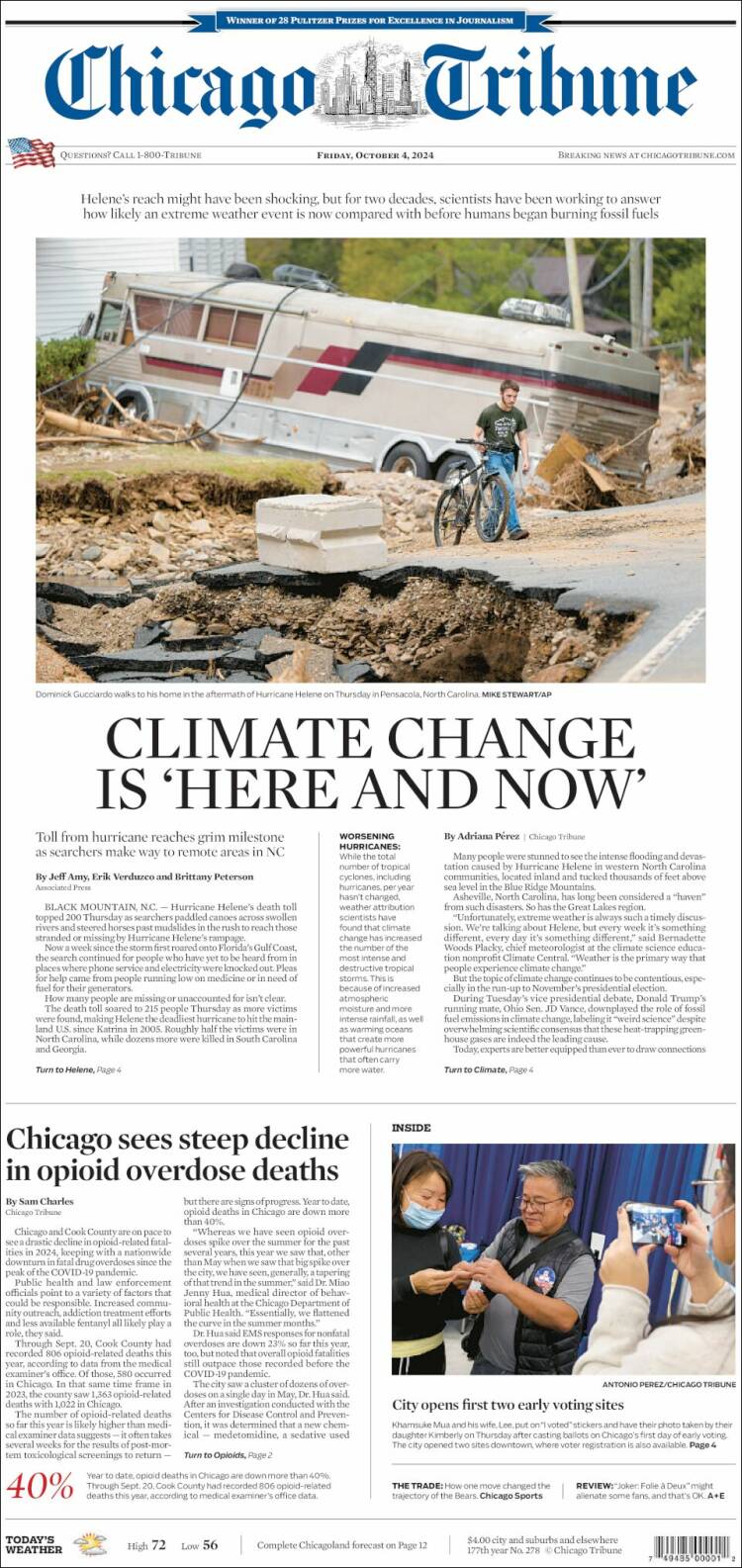 Portada de Chicago Tribune (USA)