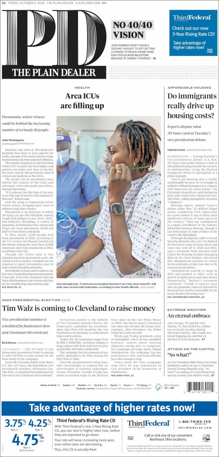 Portada de The Plain Dealer (USA)