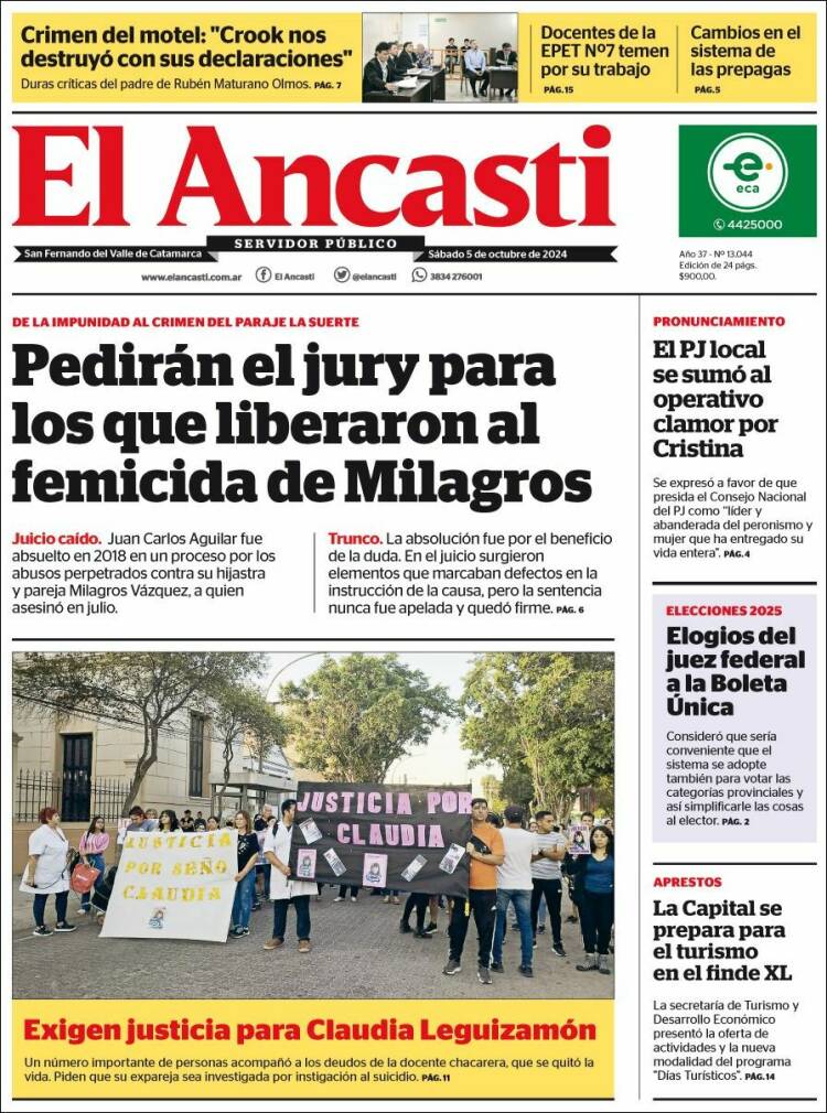 Portada de El Ancasti (Argentina)