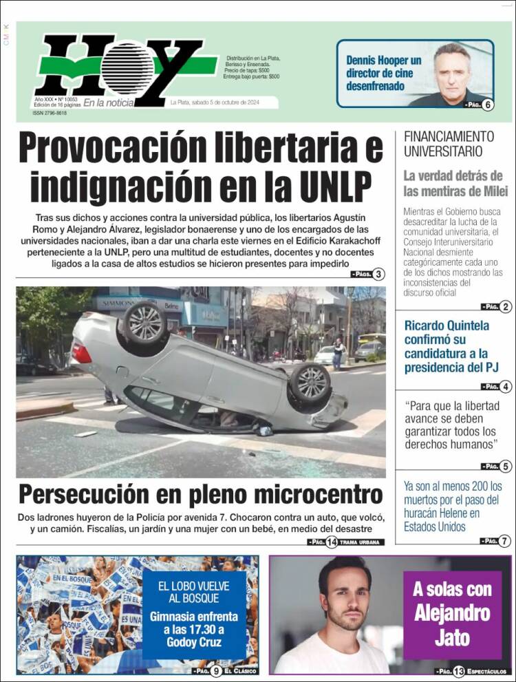 Portada de Diario Hoy (Argentina)