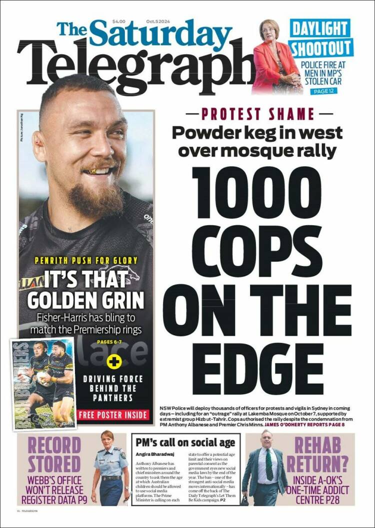 Portada de The Daily Telegraph (Australia)