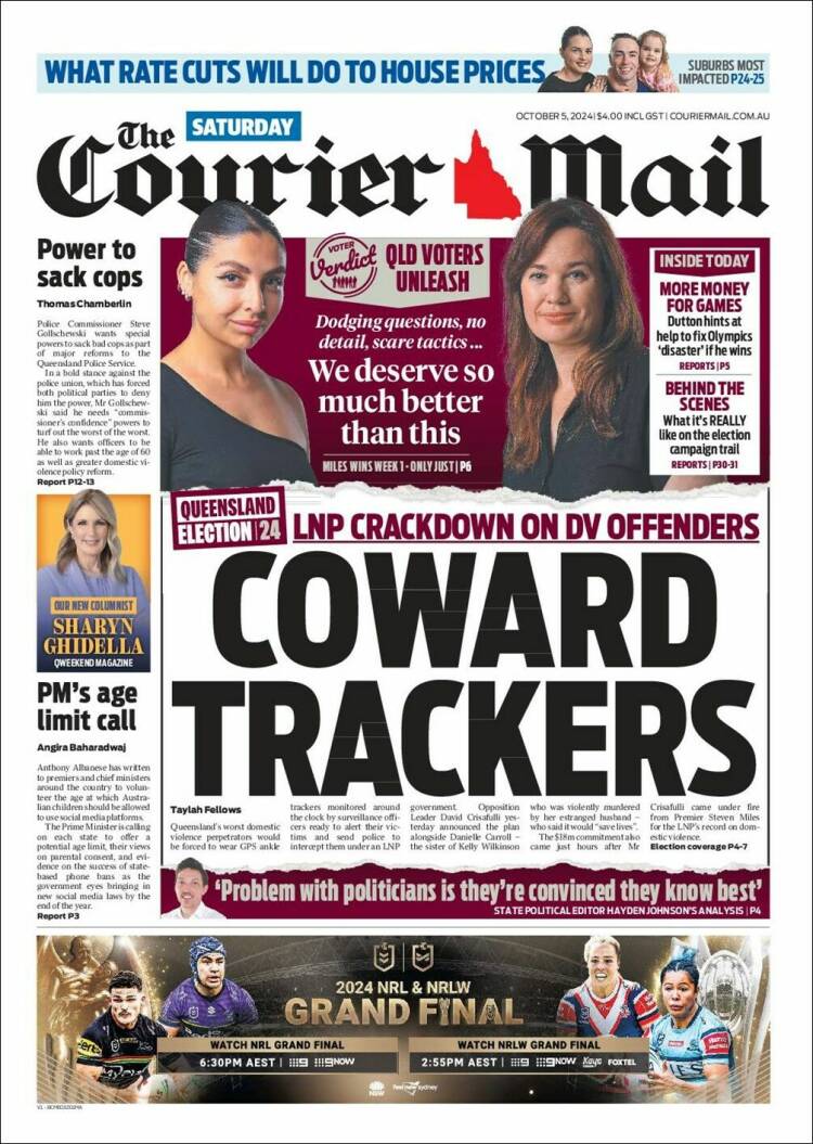 Portada de The Courier-Mail (Australia)