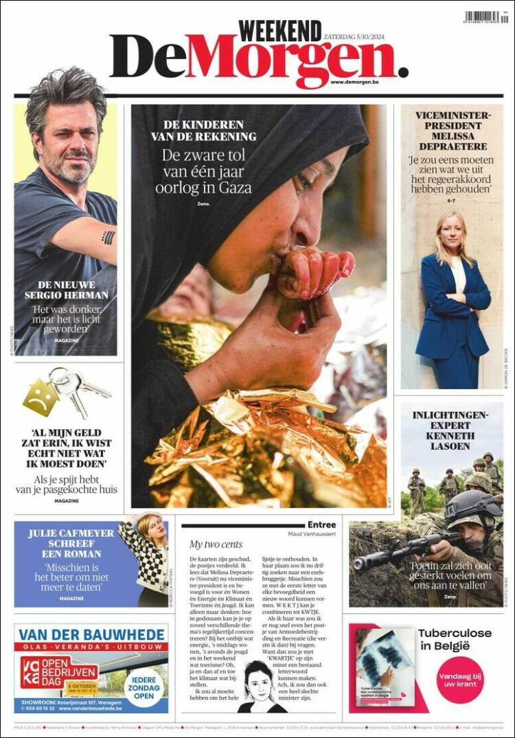 Portada de De Morgen (B&eacute;lgica)