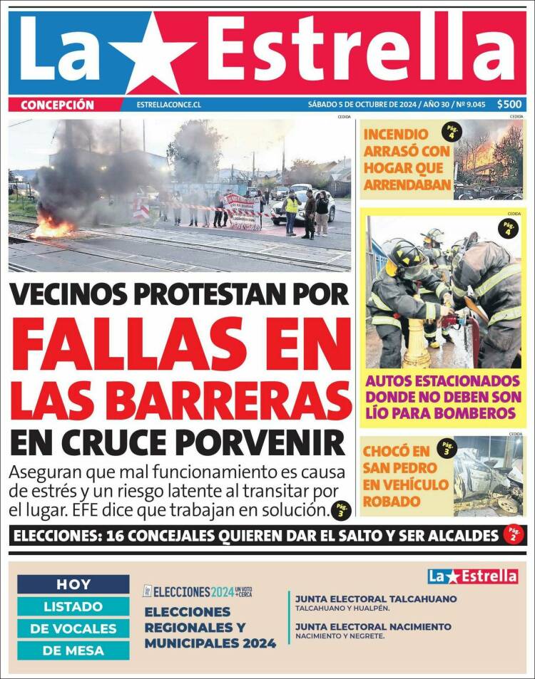 Portada de La Estrella de Concepción (Chile)