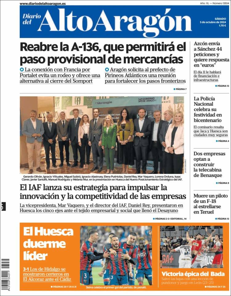 Portada de Diario del AltoAragón (Espa&ntilde;a)