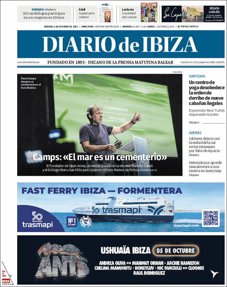 Portada de Diario de Ibiza (Espa&ntilde;a)