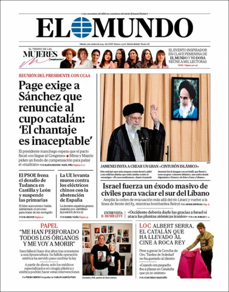 Portada de El Mundo (España)