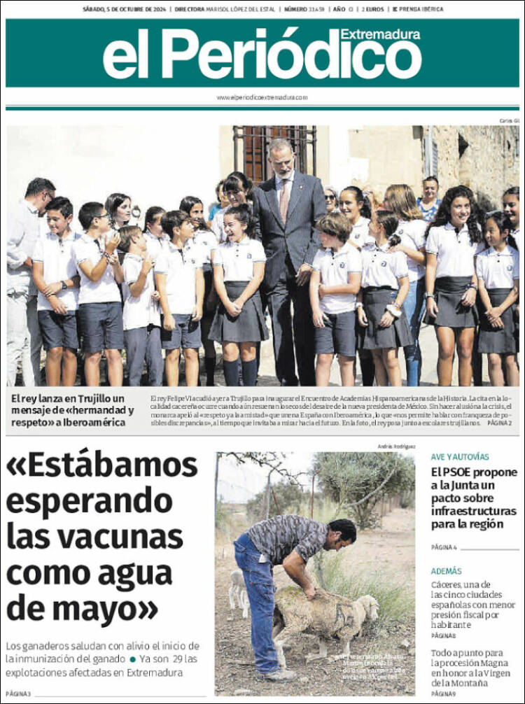 Portada de El Periódico de Extremadura (Espa&ntilde;a)