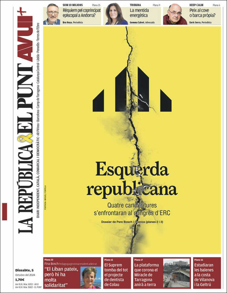 Portada de El Punt Avui (Espa&ntilde;a)
