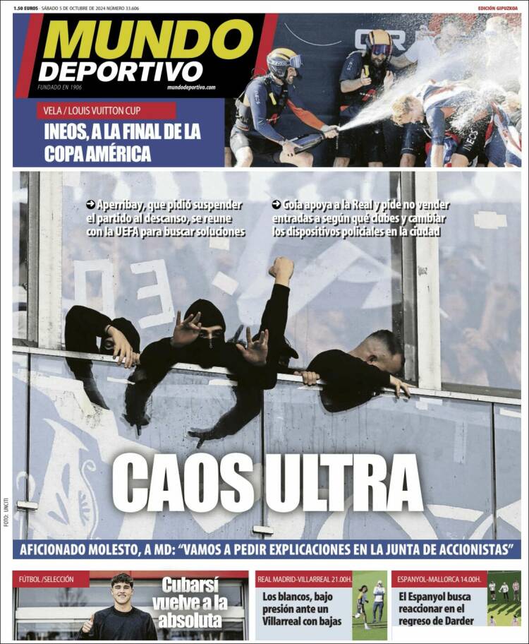 Portada de Mundo Deportivo Gipuzkoa (Espa&ntilde;a)