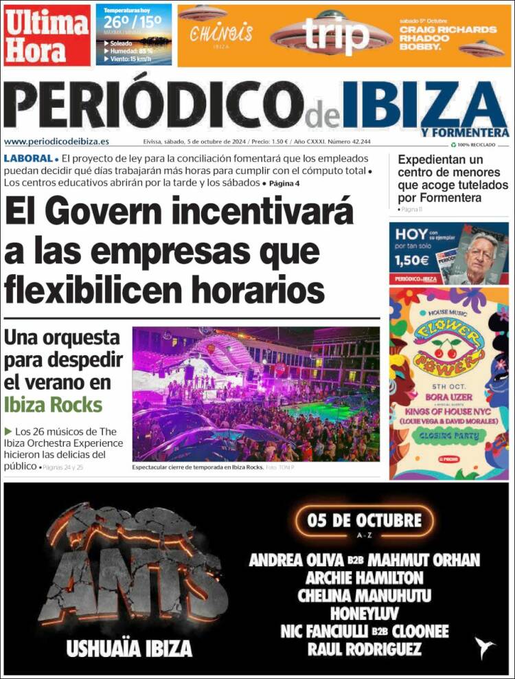 Portada de Periódico de Ibiza (Espa&ntilde;a)