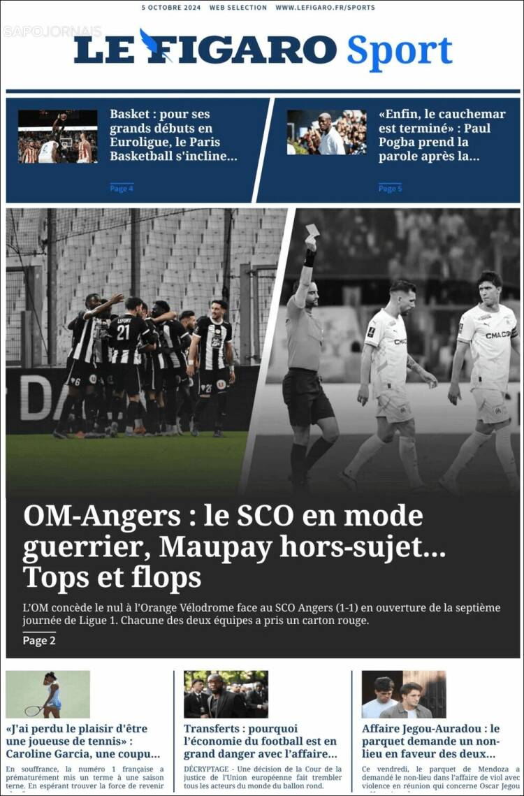 Portada de Le Figaro Sport (Francia)