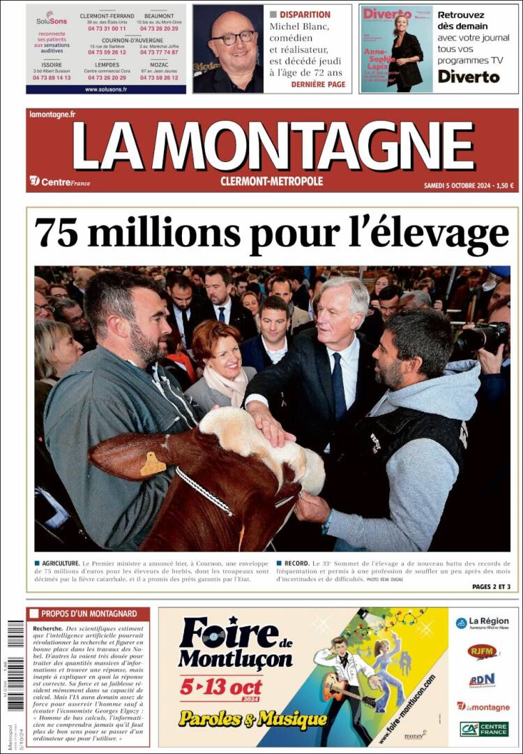 Portada de La Montagne (Francia)