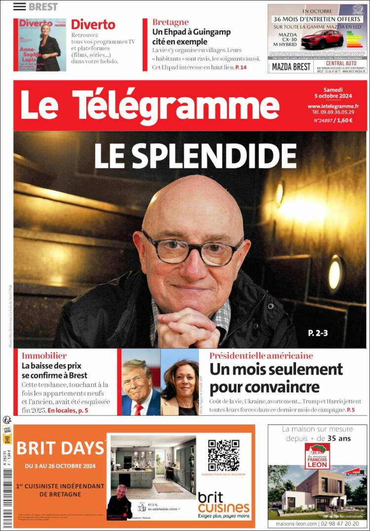 Portada de Télégramme (Francia)