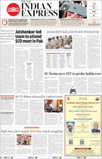 Portada de New Indian Express (India)
