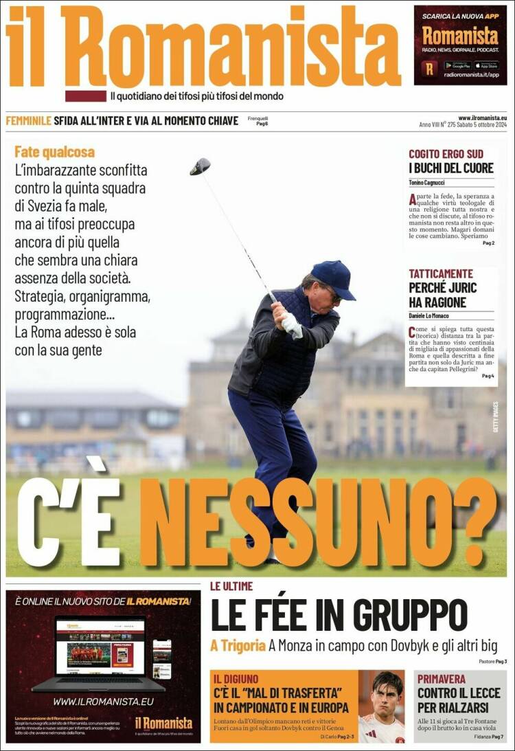 Portada de Romanista (Italia)