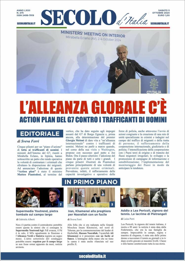 Portada de Secolo d'Italia (Italia)