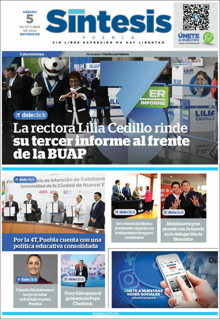 Portada de Síntesis - Puebla (M&eacute;xico)